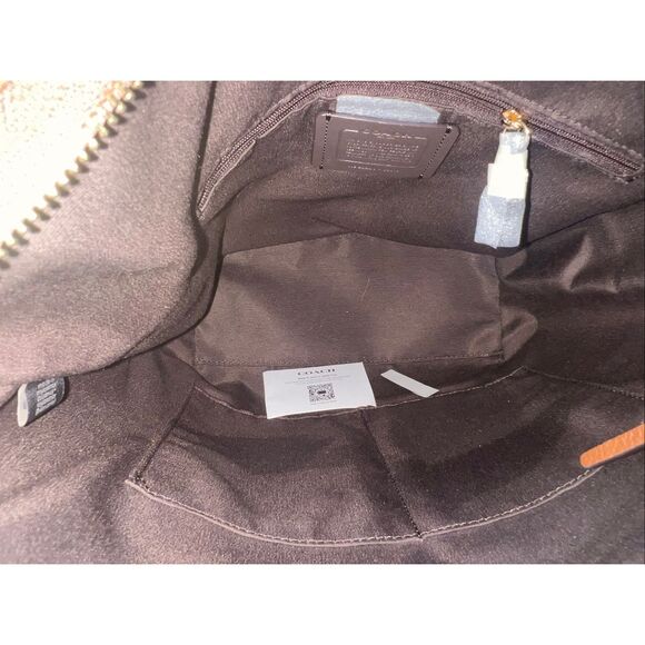 🔥🎁Nwt! Coach Sig Val Duffle Khaki Redwood Shouler Bag C2819 Msrp:$398.00 - Picture 5 of 7